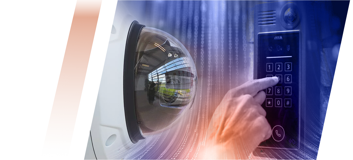 Server racks with bundled network cables in a data center, blue lighting and an orange glow at the bottom.